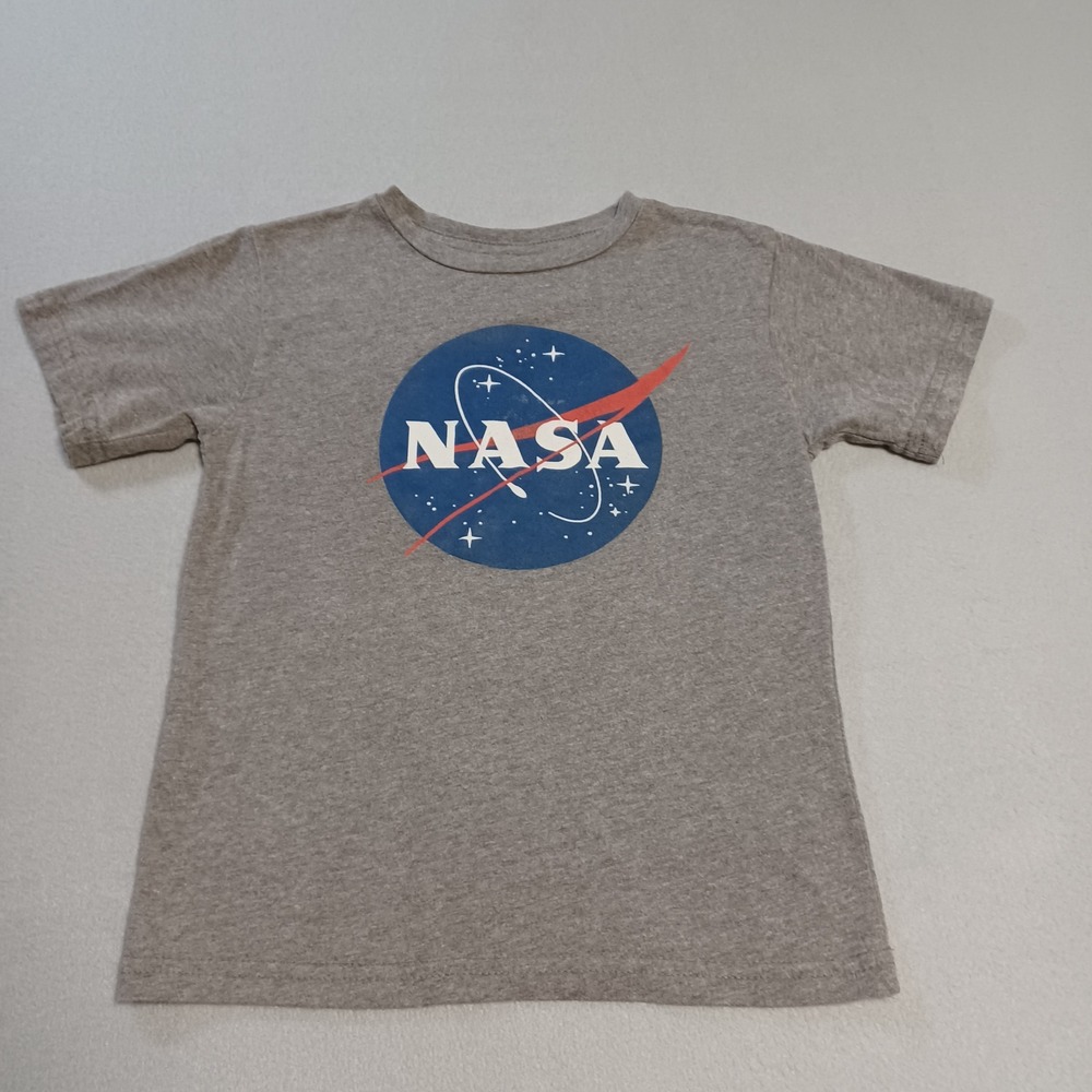 Urban Smalls Boys NASA Logo Graphic T-Shirt Heather Gray Size 6Y